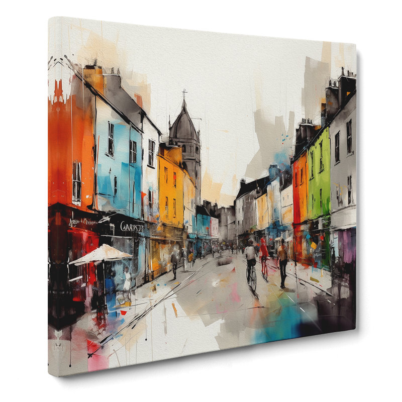 City Of Galway Gestural No.3 - No Frame Print, 50cm H x 50cm W x 3cm D