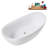 63" Streamline Soaking Glossy White Freestanding Tub and Tray With Internal Drain-101413195