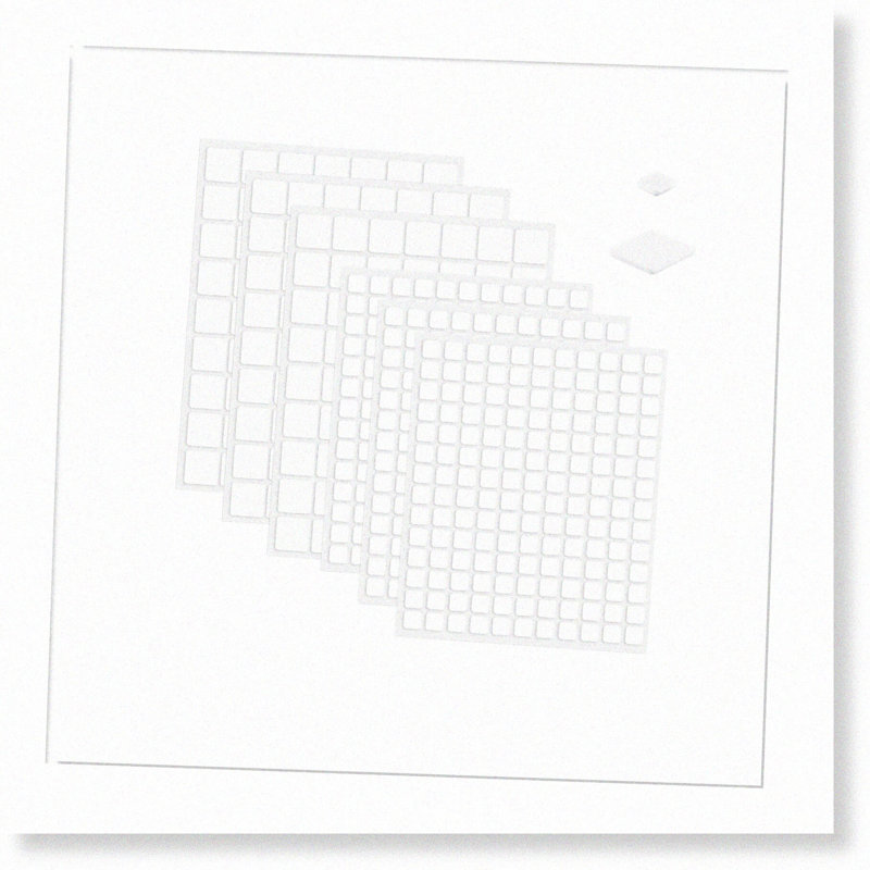 3D Foam Squares Set 6 Sheets White Adhesive Small Large