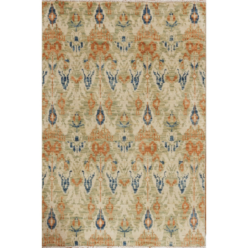 Vogue Hand Knotted Wool Area Rug, Rectangle 4' x 6'