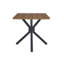 55.1" Brown Wood Grain Rectangular Dining Table With Black Metal Base For Kitchen, Dining Room, Living Room