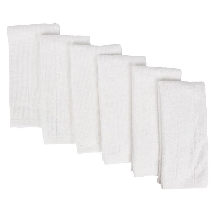 Fabbrica Home Kitchen Towels Powered by Everplush Technology (6 White)