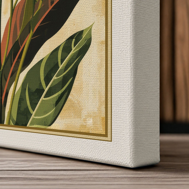 Protea Study Botanical - Wrapped Canvas, 30x20 - 76.2 x 50.8 cm, Cream Border