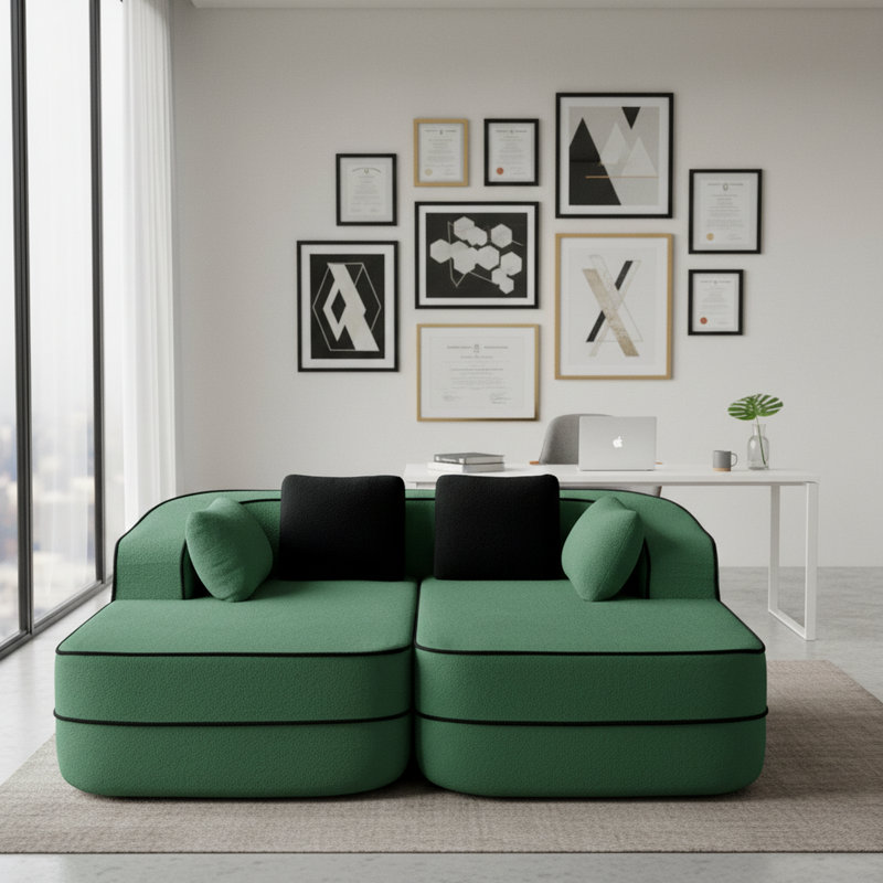 Chaise longue Frostmere, Vert pin