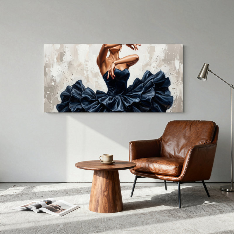 Ensemble de 1 tableau sur toile représentant une robe de ballet, L 58 po x H 28 po, Toile tendue