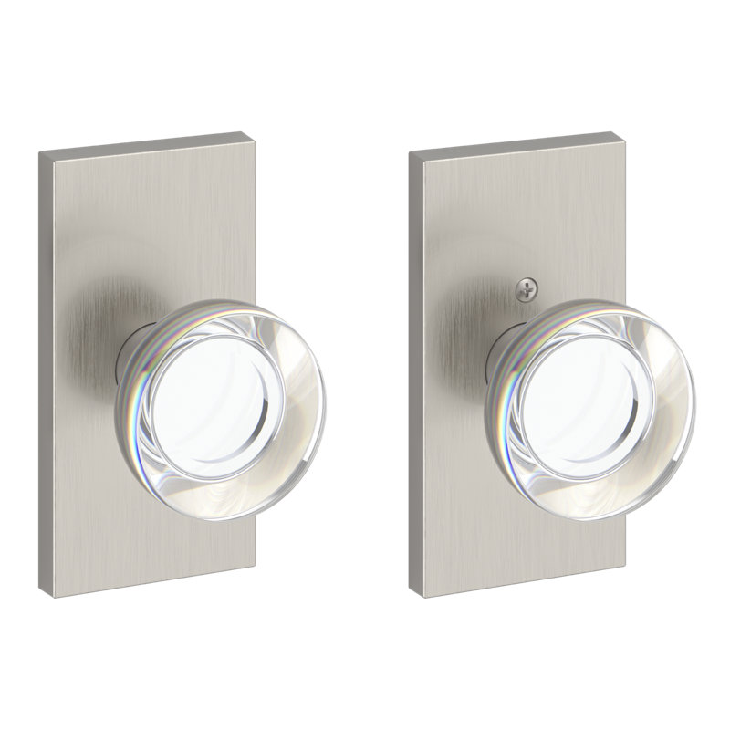 Crystal Knob 2.1875 Diameter Round, Satin Nickel