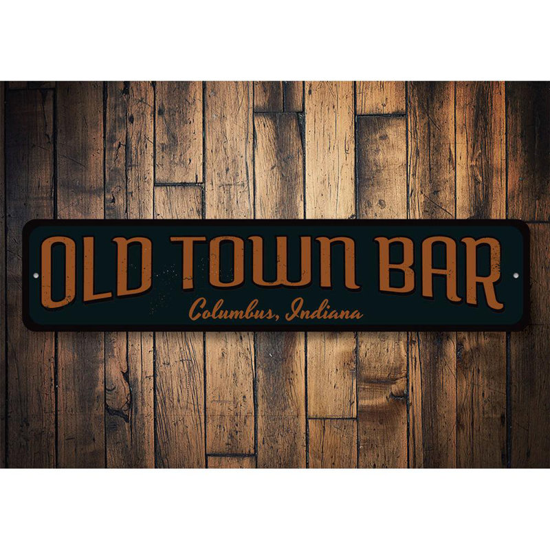 Plaque en aluminium Old Town, H 6 po x l 24 po x P 0,06 po