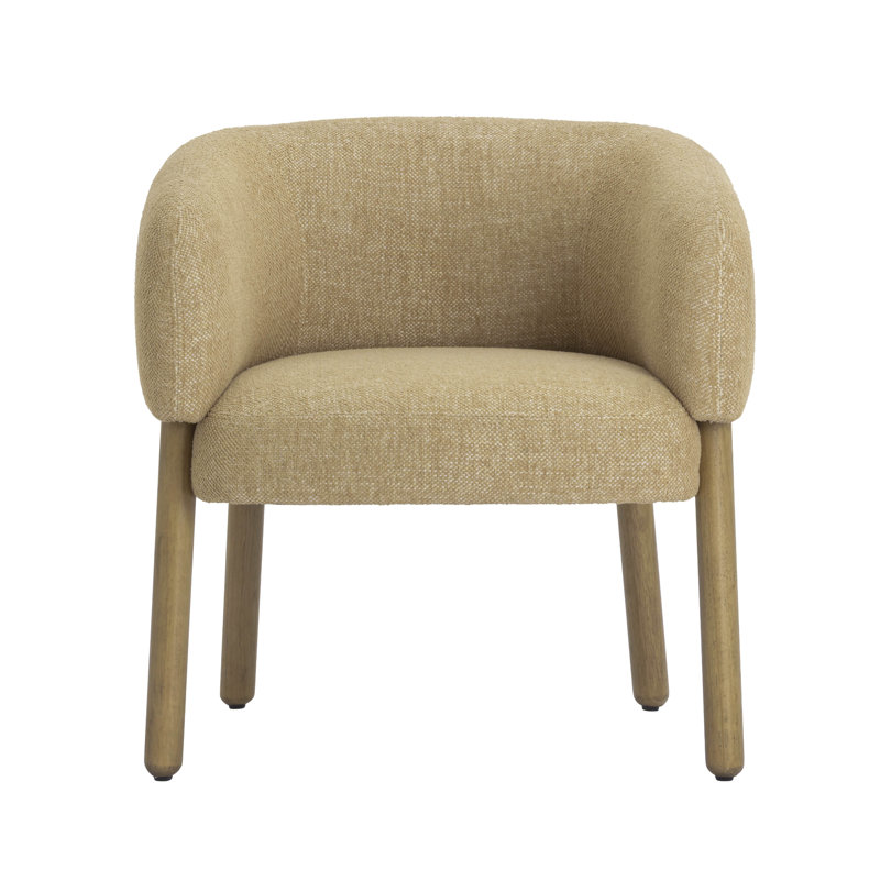 Fauteuil d'appoint en chenille Foxy, Miel, Marron clair