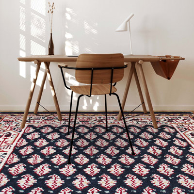 Damask Area Rug in Cream