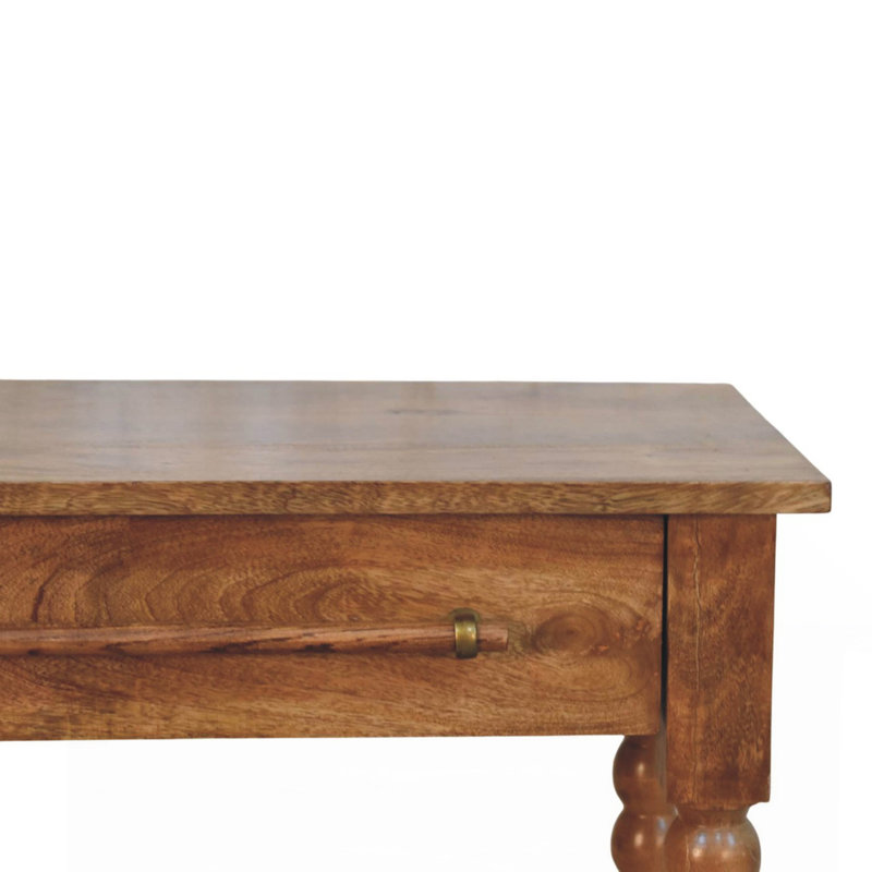 Solid Wood Spindle Woven Console , Brown