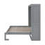 Lit escamotable double pleine grandeur, gris