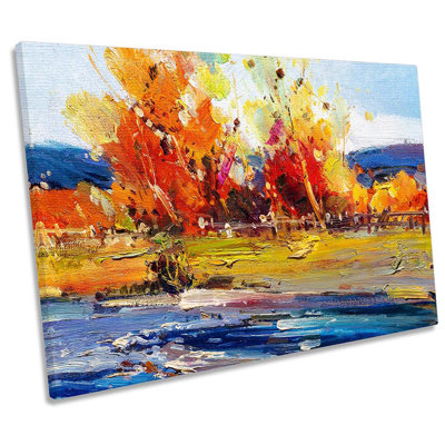 Orange Trees Landscape Repro - Wrapped Canvas Print