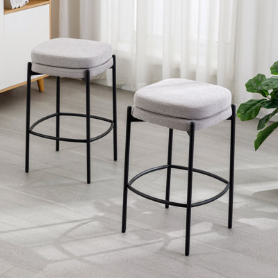 Breayna Upholstered Counter Stool with Metal Frame