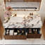Meuble-lavabo de luxe moderne 48 po avec lavabo, plateau de table en faux marbre brillant, tiroirs en bois brun
