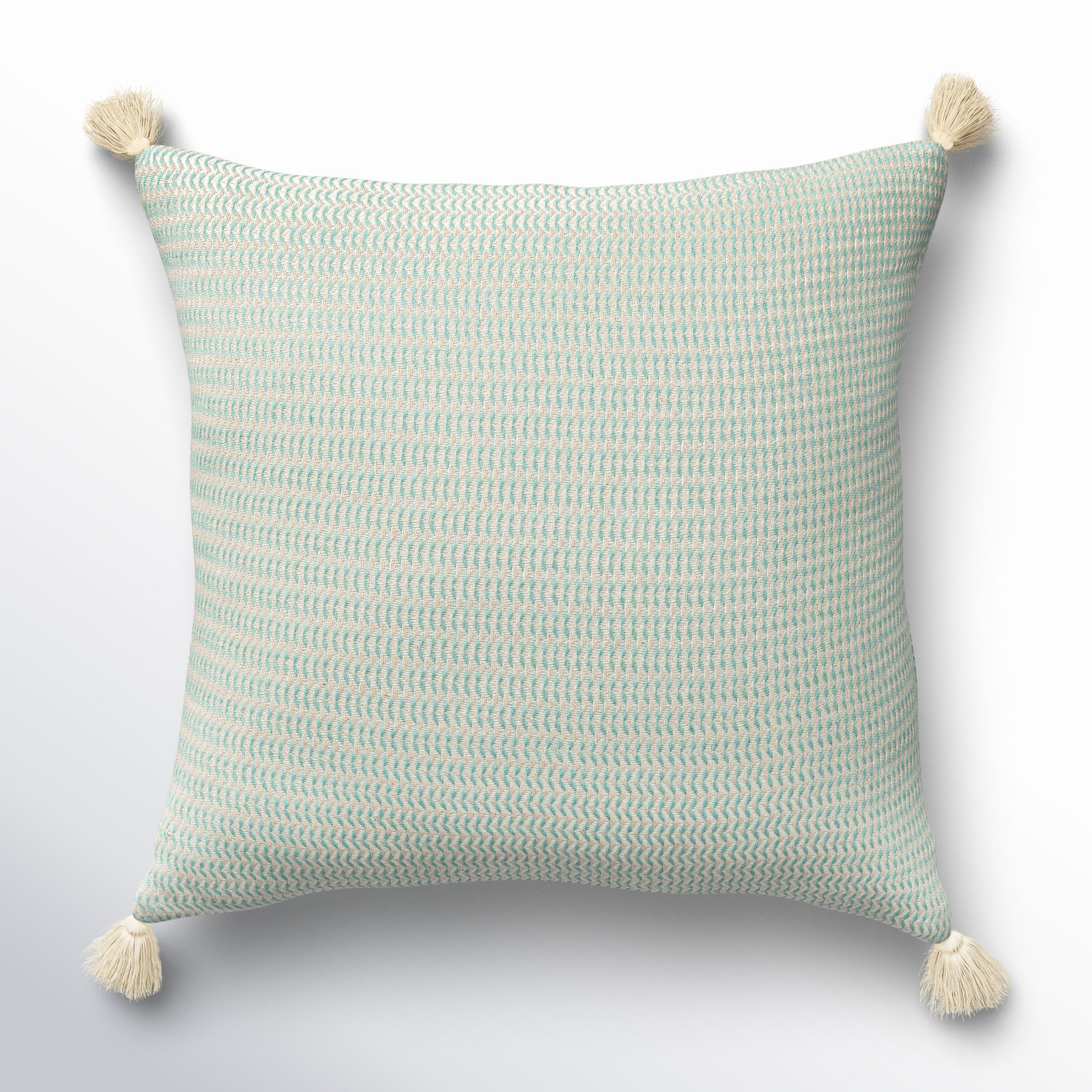 Brenly Turkish Cotton Striped Square Throw Pillow, Green, Polyester/Polyfill