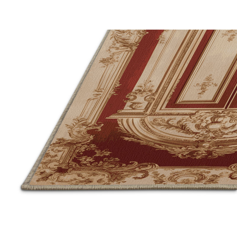 Tapis brun français lavable à la machine, Rectangulaire 2 pi x 3 pi