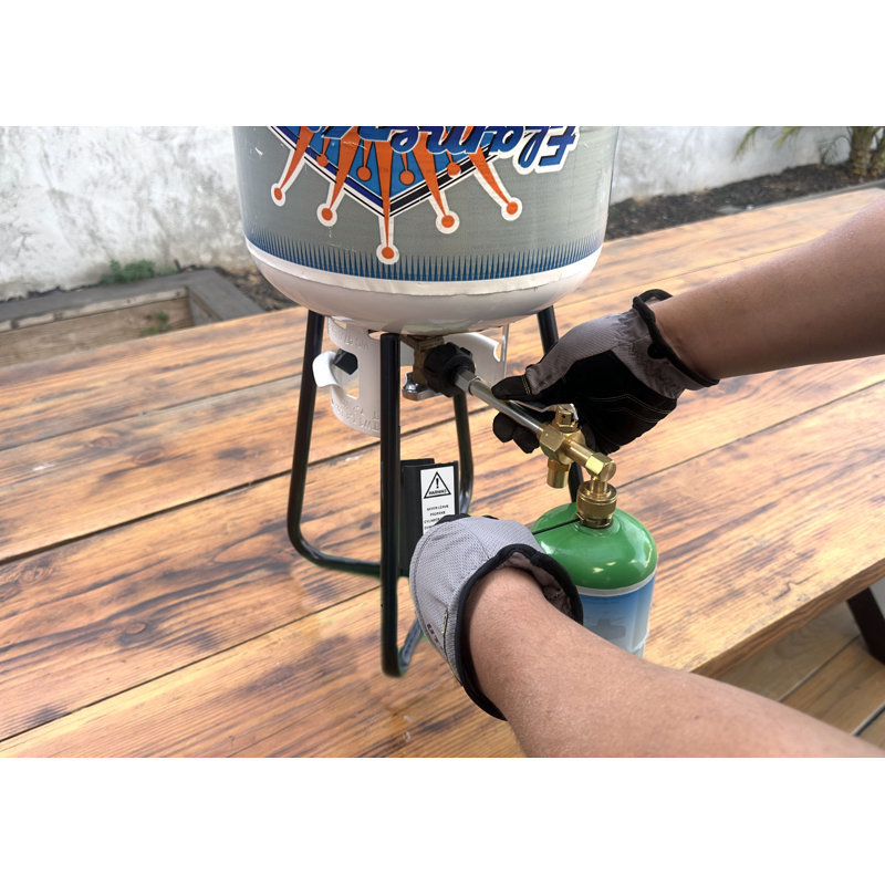 Réservoir de propane vide de 1 lb écologique et remplissable avec ensemble de remplissage Flame King - vert