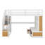 Lit mezzanine double avec bureau, tablettes et tiroirs-516311876