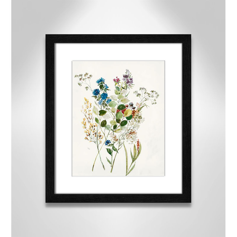 Fleurs délicates I - par - impression, Cadre noir, H 15 po x l 13 po x P 0,75 po