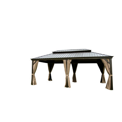 Pavillon de jardin 14 po x 20 pi avec plateau en acier galvanisé et toit en aluminium