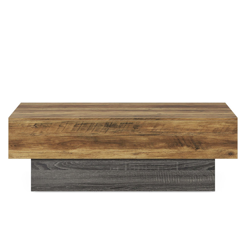 Table basse 55 po, table basse de style centre de ferme avec piédestal robuste