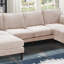 Ensemble de 6 chaises modulaires modulaires avec accoudoirs et fauteuil avec repose-pieds et canapé en U-1943252030
