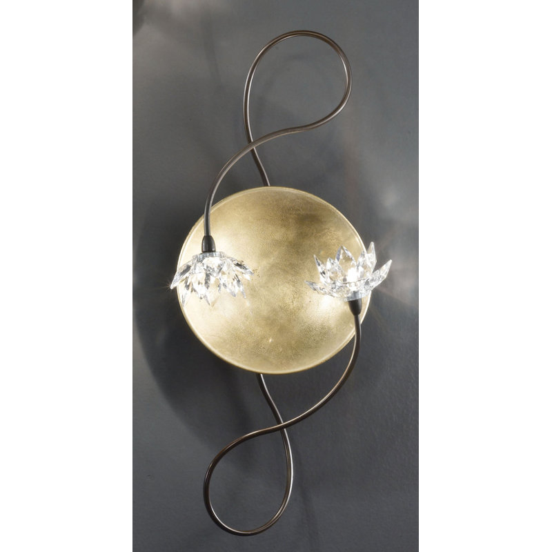 Armed Sconce, Gold, Clear