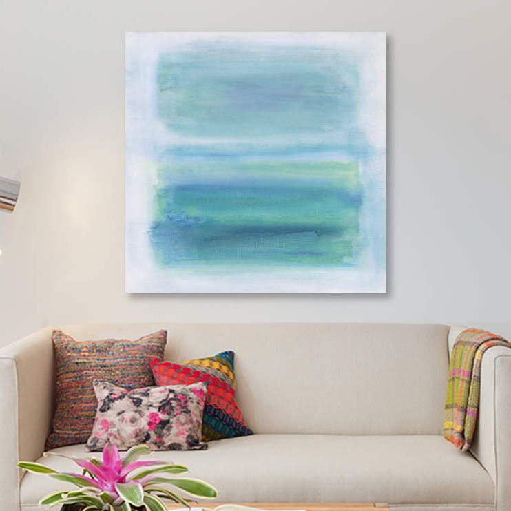 « near capri », impression sur toile, H 37 po x l 37 po x P 1,5 po, Toile tendue, Pas de tapis