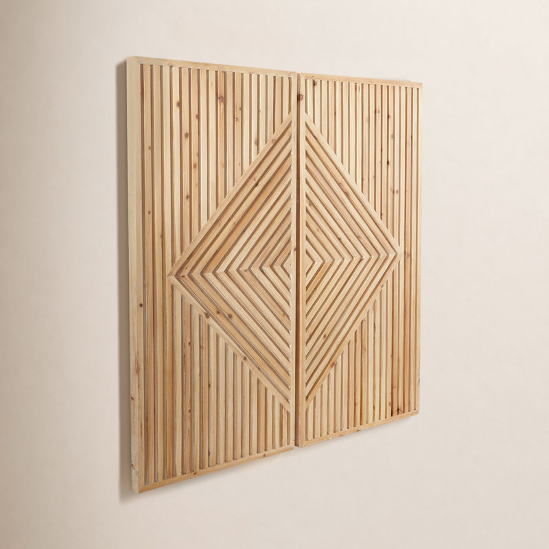 Boho Abstract Wall Decor on Pine