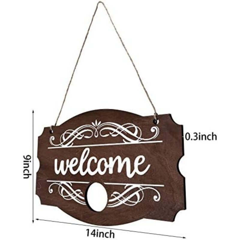 Panneau de bienvenue pour porte d'entrée décor d'automne en bois rustique Welcome Notation