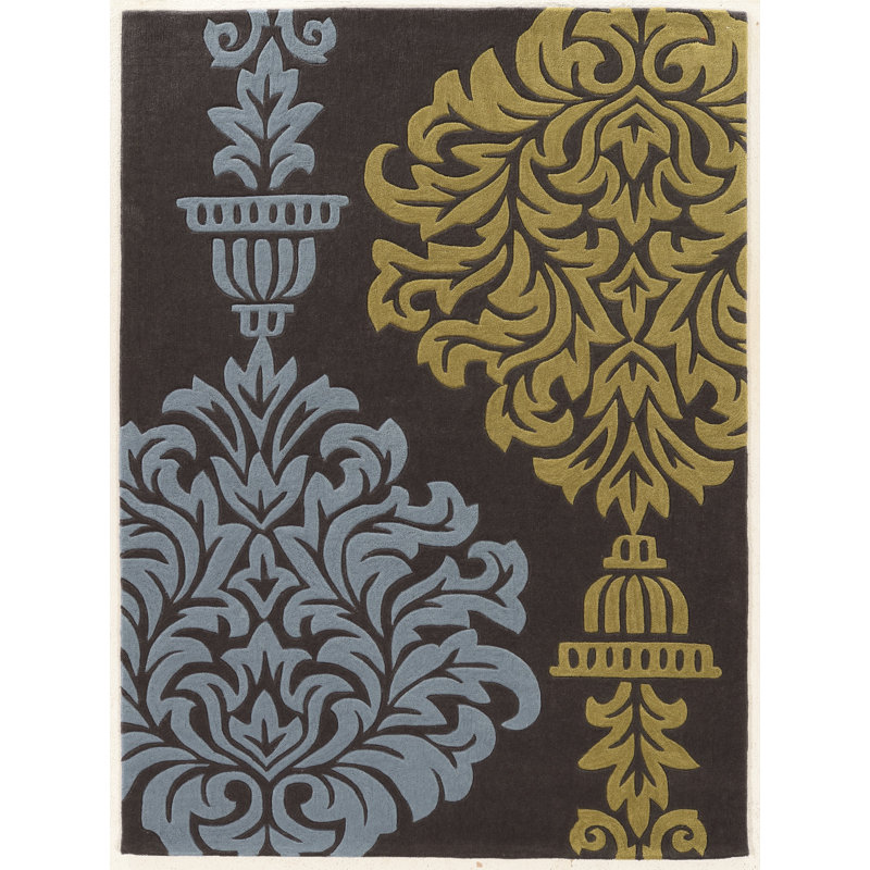 Equelle Hand Tufted Geometric Indoor Rug, Rectangle 5' x 7'