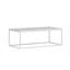 Table basse moderne blanche avec structure en métal, 47,2 po x 16,5 po x 23,6 po | 100% panneau de particules enduit de mélamine, épaisseur: 0,7 pouce | Conception élégante de couleur unie, parfaite pour le salon et les espaces contemporains