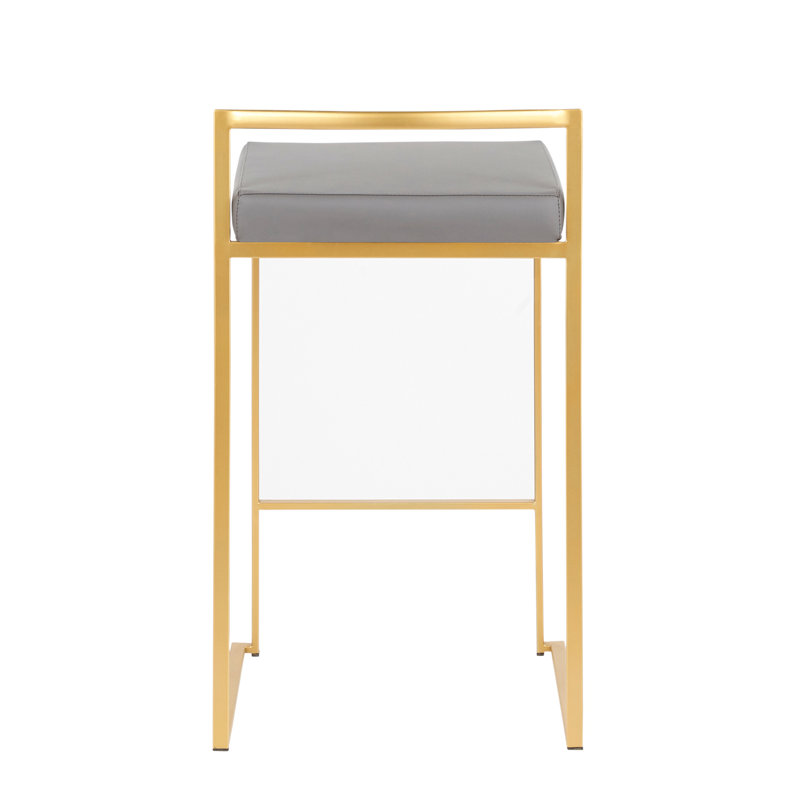 Contemporary Counter Stool, Siège gris / cadre doré, 3