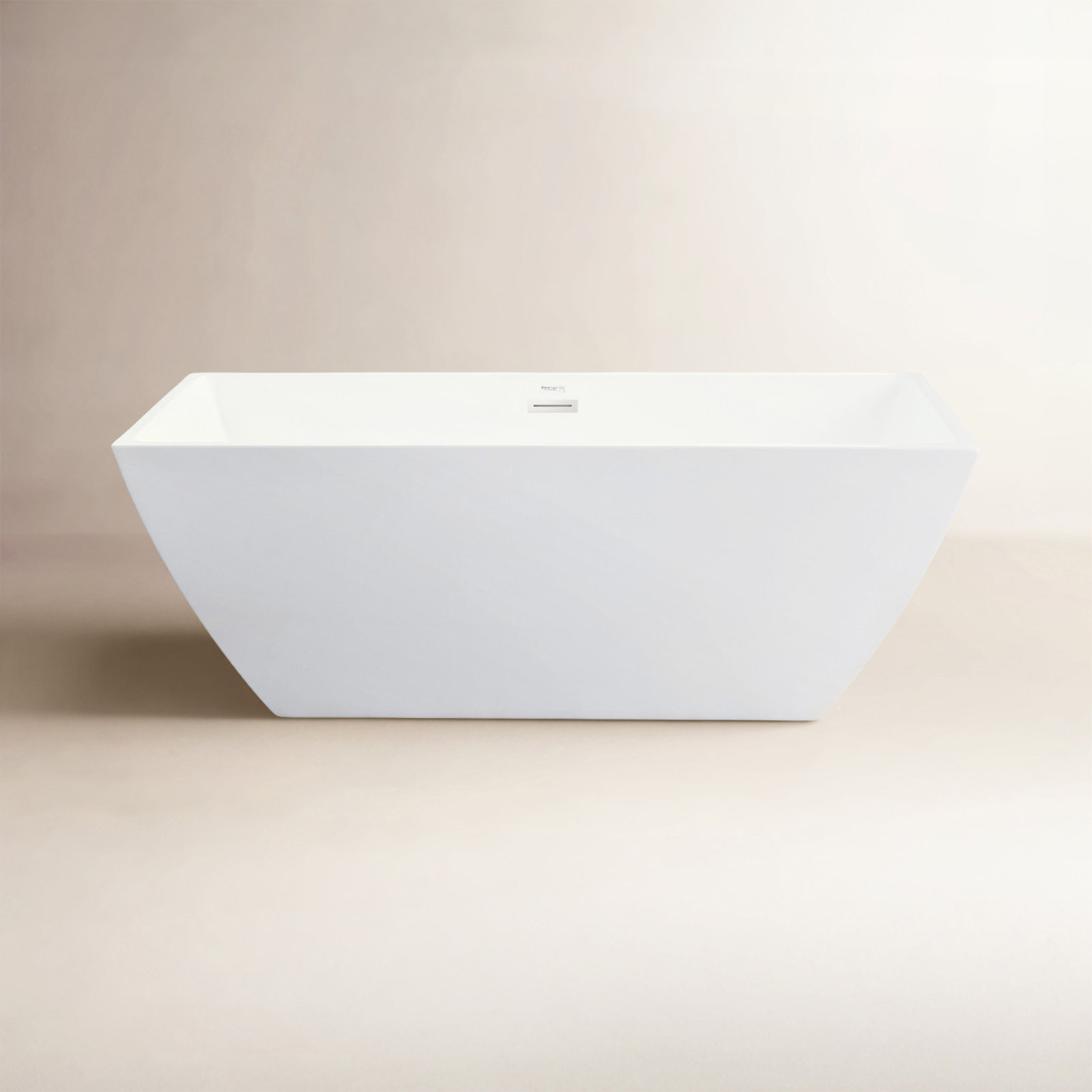 Lydia 59" Freestanding Soaking Bathtub, White/Classic Chrome