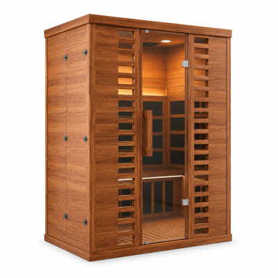 EASYHAWK 3-Person Far Infrared Indoor Sauna with WiFi & Bluetooth Control, Tempered Glass Door, and Spacious Home Sauna Cabin