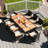 Chaniya 8 - Person Acacia Wicker Patio Dining Set with Rectangular Table , Cushions Included