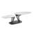 Leaf swivel coffee table in white marbled porcelain.