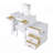3-in-1 Makeup Vanity Desk with Flip-Top Mirror, LED Lighting, Adjustable Length & Ample Drawers - Stylish Multi-Functional Dressing Table for Home-1885363595