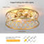 Modern 50cm Gold Reversible Caged Ceiling Fan with Light Kit and Remote Control
