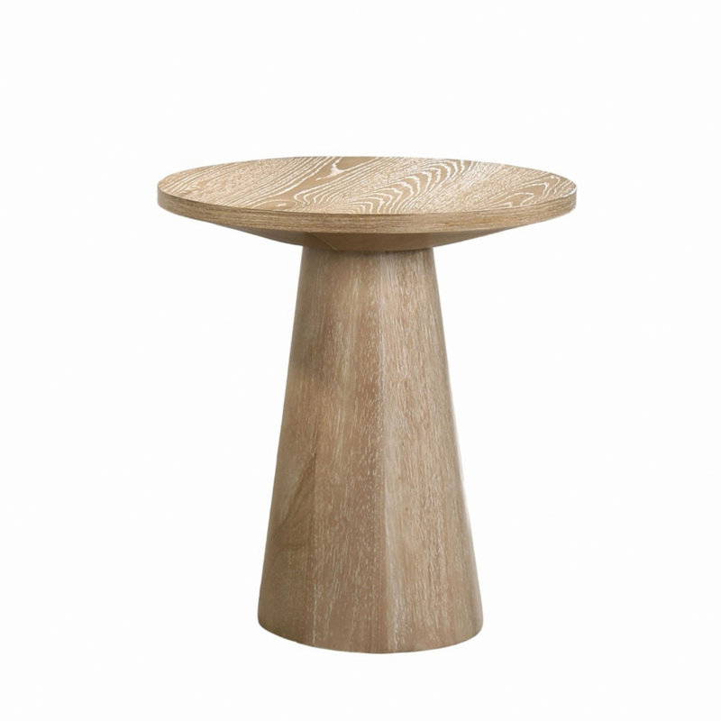 Table de bout ronde, table de style contemporain avec base à piédestal