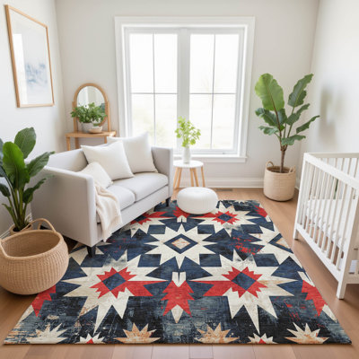 Tapis aztèque Mayfield AMF1893 lavable à la machine de qualité supérieure