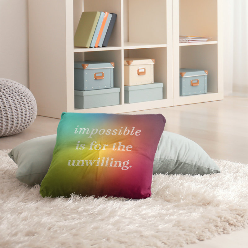 Throw Pillow, 26" H x 26" W, Rainbow