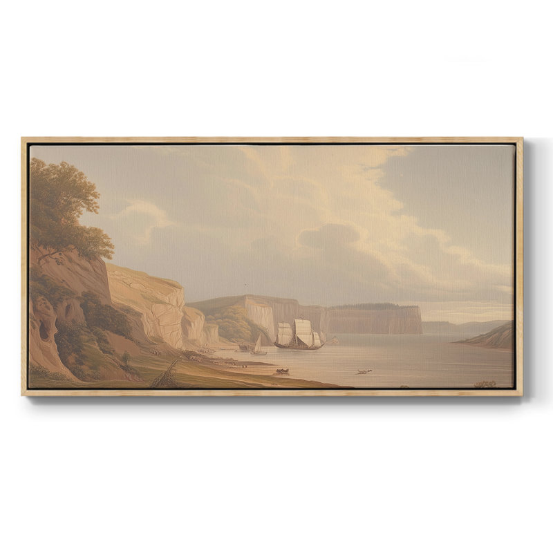 Série nautique-Cxxiii - Toile tendue avec châssis encadré - Prêt à être accroché, Naturel, H 17 po x l 33 po