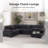 4 Piece Upholstered Corduroy  U-Shape Sectional Sleeper Sofa Bed(Pull Out Style) With Storage Space