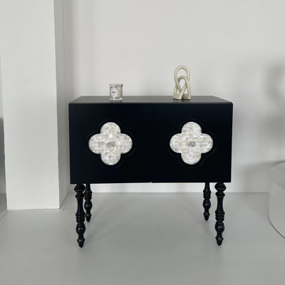 Black Solid Wood Rectangular Console Table
