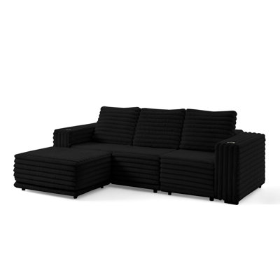 Nuve Black 6-Piece Sectional
