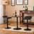 Ensemble de tables de bar Belham et 2 tabourets de bar pivotants en cuir reconstitué noir Belham