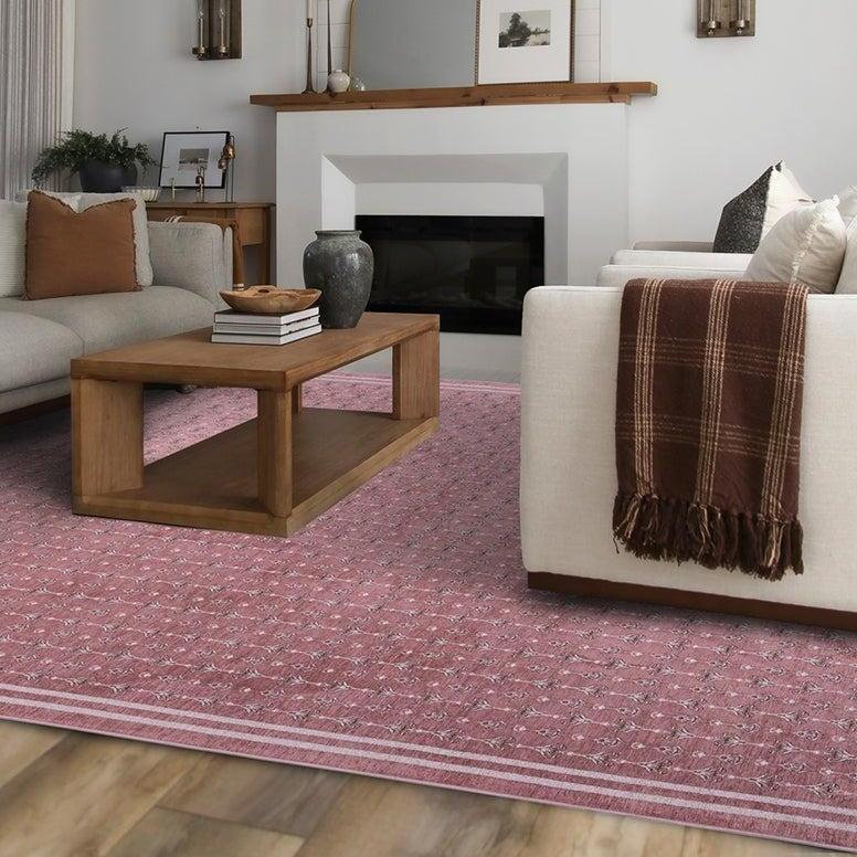 Via Slim Washable Rug, Mauve, 7'10" x 10'