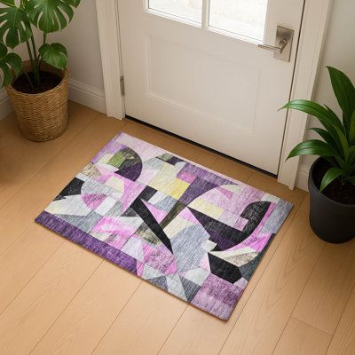 Premium Machine Washable Lubbers AMF1757 Abstract Rug