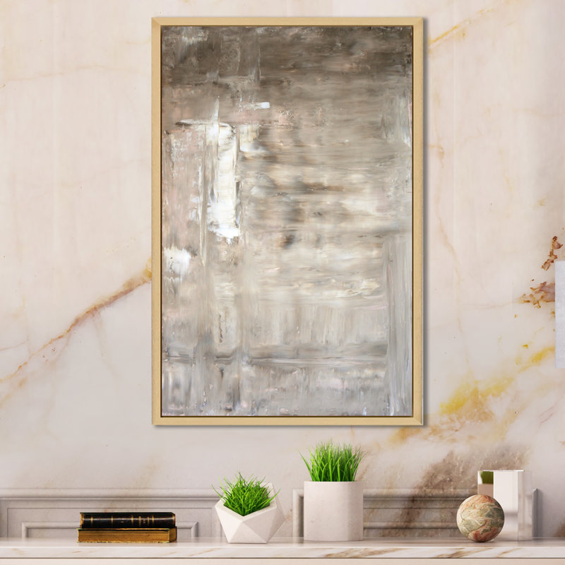 Art moderne gris et bleu II 2FL47799, H 36 po x l 24 po x P 1 po, Encadré naturel